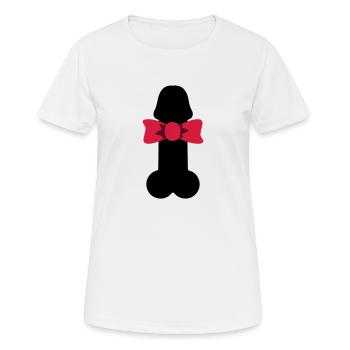 Bow cadeau de pénis, pénis Sir - T-shirt respirant Femme - blanc - Devant - AI Model Female 172 dark (172cm)