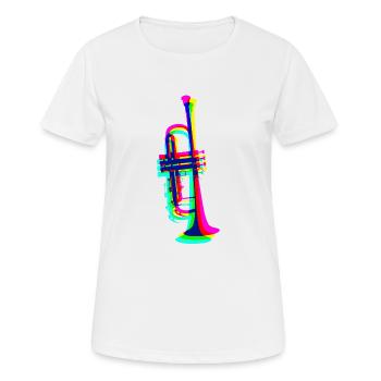 Trompete - Frauen T-Shirt atmungsaktiv - Weiß - Vorne - AI Model Female 172 dark (172cm)