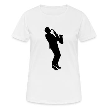 saxophone player - T-shirt respirant Femme - blanc - Devant - AI Model Female 172 dark (172cm)