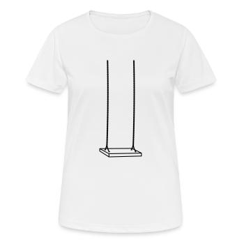beautiful swing playground swinging fun sitting - Women's Breathable T-Shirt - white - Front - AI Model Female 172 dark (172cm)
