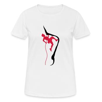 Klettern seil bergsteiger - Frauen T-Shirt atmungsaktiv - Weiß - Vorne - AI Model Female 172 dark (172cm)