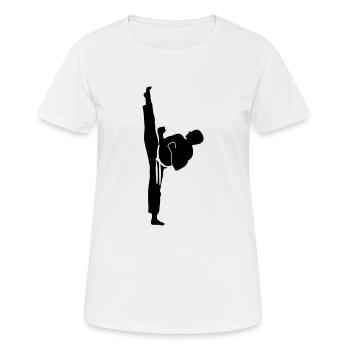 karaté coup - T-shirt respirant Femme - blanc - Devant - AI Model Female 172 dark (172cm)