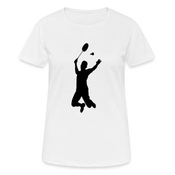 badminton silhouette - Frauen T-Shirt atmungsaktiv - Weiß - Vorne - AI Model Female 172 dark (172cm)