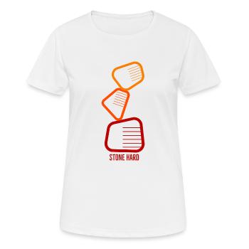 Stone hard - Frauen T-Shirt atmungsaktiv - Weiß - Vorne - AI Model Female 172 dark (172cm)