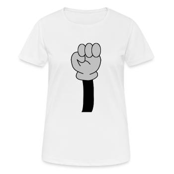 Icône du poing levé - T-shirt respirant Femme - blanc - Devant - AI Model Female 172 dark (172cm)