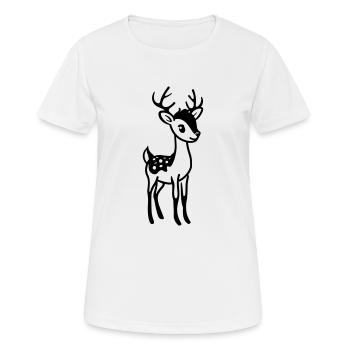 Cerf - T-shirt respirant Femme - blanc - Devant - AI Model Female 172 dark (172cm)