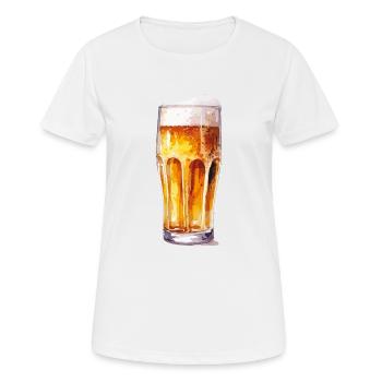 bière - T-shirt respirant Femme - blanc - Devant - AI Model Female 172 dark (172cm)