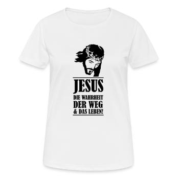 jesus die wahrheit - Frauen T-Shirt atmungsaktiv - Weiß - Vorne - AI Model Female 172 dark (172cm)