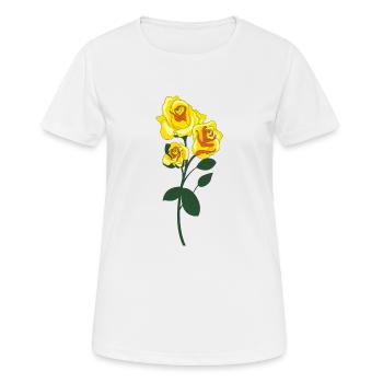 rose jaune - T-shirt respirant Femme - blanc - Devant - AI Model Female 172 dark (172cm)