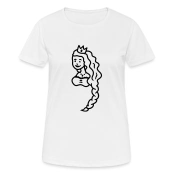 Prinzessin Haare - line - Frauen T-Shirt atmungsaktiv - Weiß - Vorne - AI Model Female 172 dark (172cm)