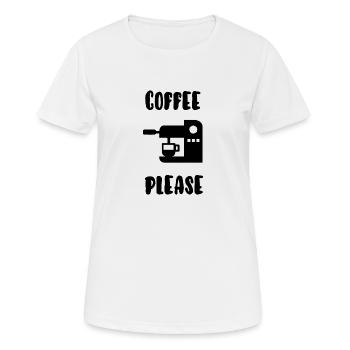 Kaffee bitte - Frauen T-Shirt atmungsaktiv - Weiß - Vorne - AI Model Female 172 dark (172cm)