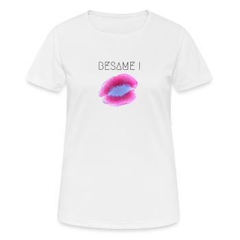 Bésame / embrasse moi! - T-shirt respirant Femme - blanc - Devant - AI Model Female 172 dark (172cm)