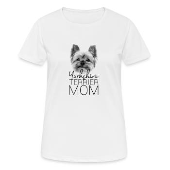 Yorkshire Terrier Mom - Hunde Mama Geschenk - Dog - Frauen T-Shirt atmungsaktiv - Weiß - Vorne - AI Model Female 172 dark (172cm)