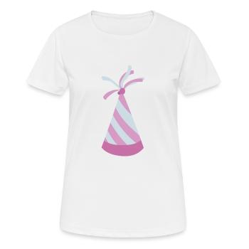 Chapeau de fête - T-shirt respirant Femme - blanc - Devant - AI Model Female 172 dark (172cm)