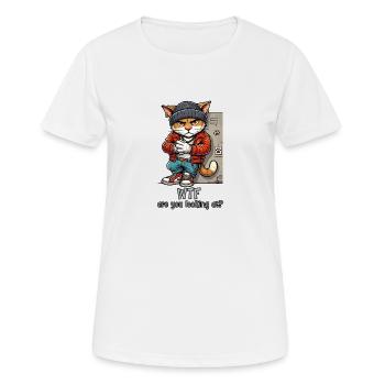 WTF schaust du dir an? - Frauen T-Shirt atmungsaktiv - Weiß - Vorne - AI Model Female 172 dark (172cm)
