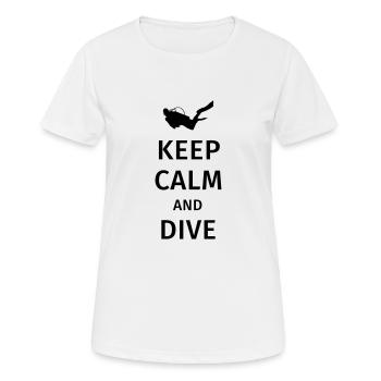 keep calm and dive - Women's Breathable T-Shirt - white - Front - AI Model Female 172 dark (172cm)