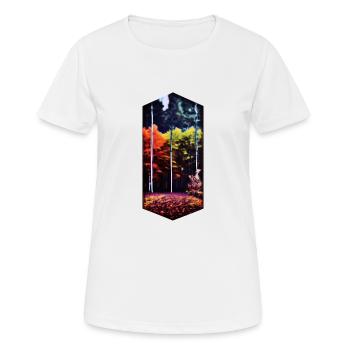Losange nature d'automne - T-shirt respirant Femme - blanc - Devant - AI Model Female 172 dark (172cm)
