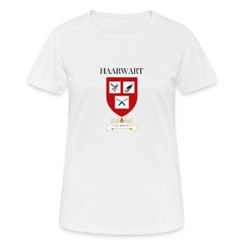 Haarwart University - Frauen T-Shirt atmungsaktiv - Weiß - Vorne - AI Model Female 172 dark (172cm)