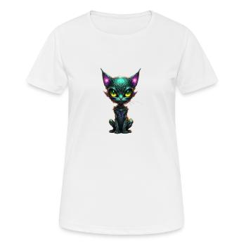 Chat Galaxy - T-shirt respirant Femme - blanc - Devant - AI Model Female 172 dark (172cm)