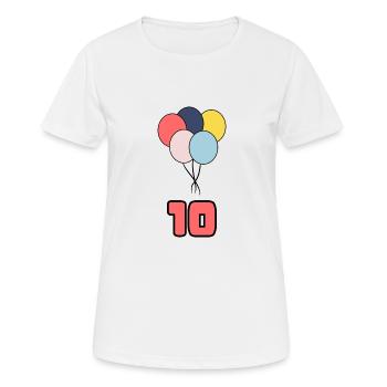 HAPPY BIRTHDAY. HAPPY BIRTHDAY. BIRTHDAY. - Women's Breathable T-Shirt - white - Front - AI Model Female 172 dark (172cm)