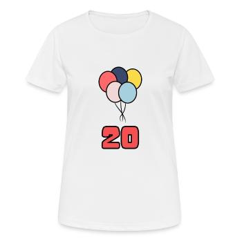 20. 20 ANS. 20e ANNIVERSAIRE. ANNIVERSAIRE 20 ANS. - T-shirt respirant Femme - blanc - Devant - AI Model Female 172 dark (172cm)