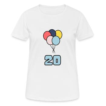 20. 20 ANS. 20e ANNIVERSAIRE. ANNIVERSAIRE 20 ANS. - T-shirt respirant Femme - blanc - Devant - AI Model Female 172 dark (172cm)
