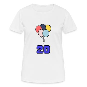 20. 20 ANS. 20e ANNIVERSAIRE. ANNIVERSAIRE 20 ANS. - T-shirt respirant Femme - blanc - Devant - AI Model Female 172 dark (172cm)