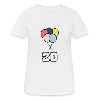 20. 20 ANS. 20e ANNIVERSAIRE. ANNIVERSAIRE 20 ANS. - T-shirt respirant Femme - blanc - Devant - AI Model Female 172 dark (172cm)