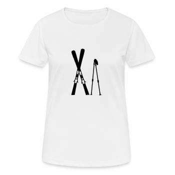 Ski - Frauen T-Shirt atmungsaktiv - Weiß - Vorne - AI Model Female 172 dark (172cm)