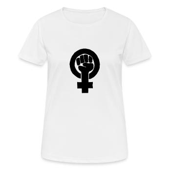 Féminisme - T-shirt respirant Femme - blanc - Devant - AI Model Female 172 dark (172cm)