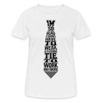 Cravate - T-shirt respirant Femme - blanc - Devant - AI Model Female 172 dark (172cm)