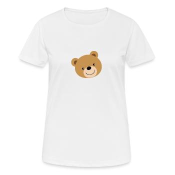 Ours en peluche Ours - T-shirt respirant Femme - blanc - Devant - AI Model Female 172 dark (172cm)