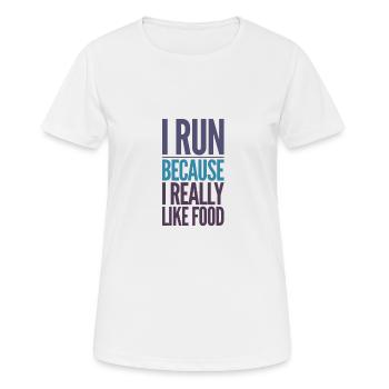 Je cours - T-shirt respirant Femme - blanc - Devant - AI Model Female 172 dark (172cm)