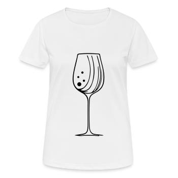 Wein Glas Sekt - Frauen T-Shirt atmungsaktiv - Weiß - Vorne - AI Model Female 172 dark (172cm)