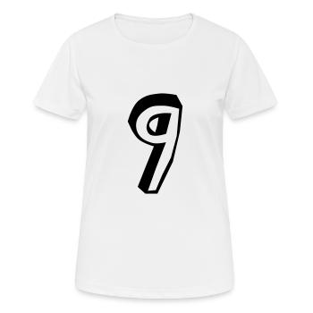 Zahl Neun - Frauen T-Shirt atmungsaktiv - Weiß - Vorne - AI Model Female 172 dark (172cm)