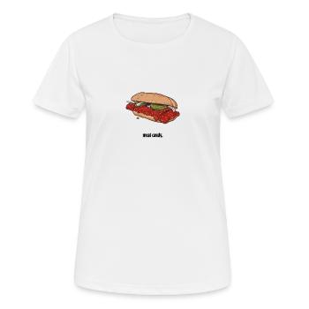 BBQ // Illustration - Women's Breathable T-Shirt - white - Front - AI Model Female 172 dark (172cm)