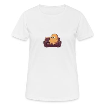 Couch potato - Women's Breathable T-Shirt - white - Front - AI Model Female 172 dark (172cm)