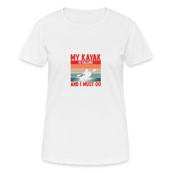 Sports nautiques en kayak - T-shirt respirant Femme - blanc - Devant - AI Model Female 172 dark (172cm)