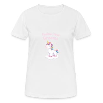 Suivez vos rêves Licorne Inspiration - T-shirt respirant Femme - blanc - Devant - AI Model Female 172 dark (172cm)
