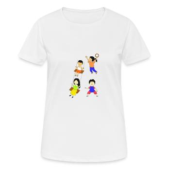 Children playing - Women's Breathable T-Shirt - white - Front - AI Model Female 172 dark (172cm)