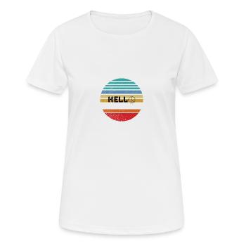 Hello Retro - T-shirt respirant Femme - blanc - Devant - AI Model Female 172 dark (172cm)