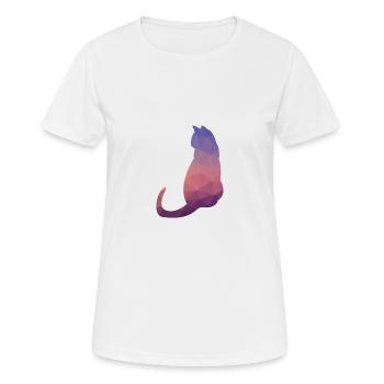 Cat mosaic purple abstract silhouette - Women's Breathable T-Shirt - white - Front - AI Model Female 172 dark (172cm)