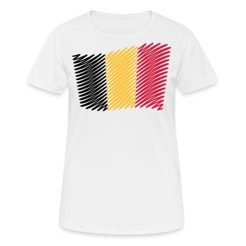 Flag Of Belgium / Tricolour (Scribble) - Women's Breathable T-Shirt - white - Front - AI Model Female 172 dark (172cm)