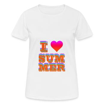 I Love Summer - Frauen T-Shirt atmungsaktiv - Weiß - Vorne - AI Model Female 172 dark (172cm)