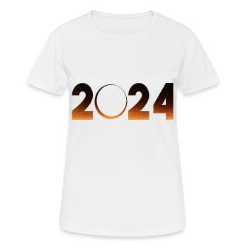Sonnenfinsternis 2024 Eklipse - Frauen T-Shirt atmungsaktiv - Weiß - Vorne - AI Model Female 172 dark (172cm)