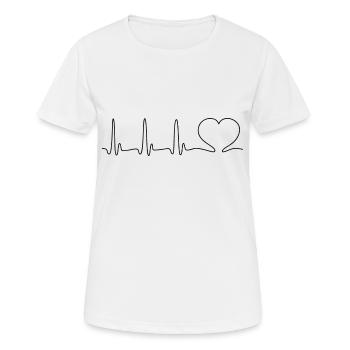 ECG HEART LINE black - Women's Breathable T-Shirt - white - Front - AI Model Female 172 dark (172cm)