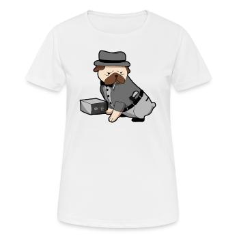 Hund Bulldogge Mops Polizeihund Kommissar Geschenk - Frauen T-Shirt atmungsaktiv - Weiß - Vorne - AI Model Female 172 dark (172cm)