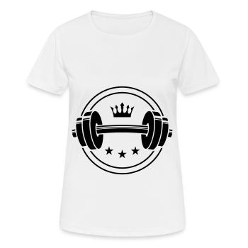 hantel icon gewichte symbol krone - Frauen T-Shirt atmungsaktiv - Weiß - Vorne - AI Model Female 172 dark (172cm)