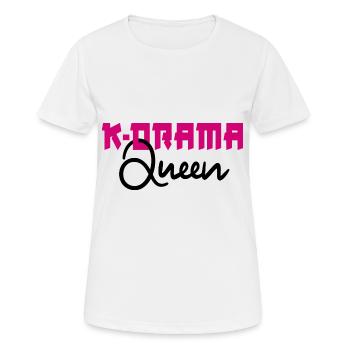 K-Drama Queen - T-shirt respirant Femme - blanc - Devant - AI Model Female 172 dark (172cm)