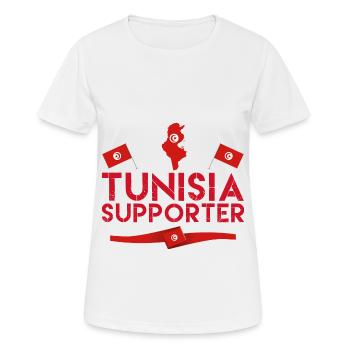 Fan von Tunesien Unterstützer. Unterstützer Tunesiens. - Frauen T-Shirt atmungsaktiv - Weiß - Vorne - AI Model Female 172 dark (172cm)